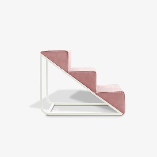 [DANBEEPET] Gent Step | 3 Step, White Frame, Indian Pink